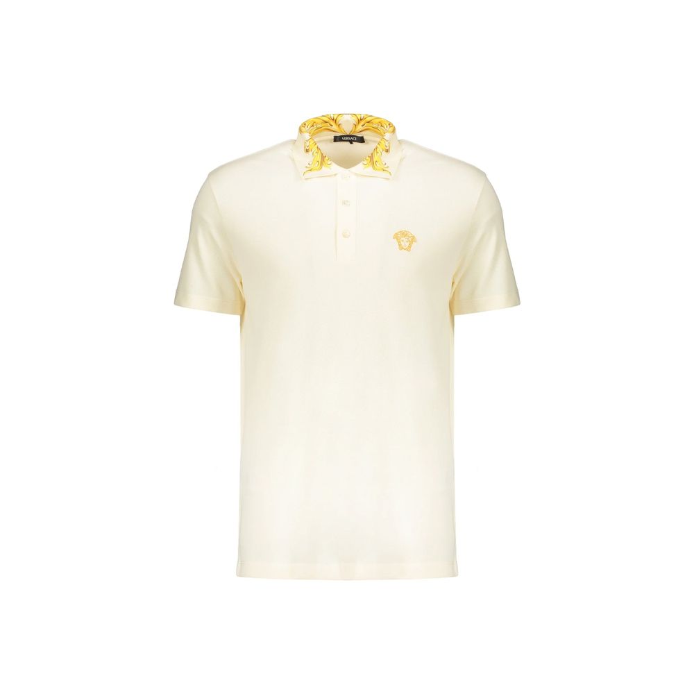 Polo de algodón bicolor de Versace