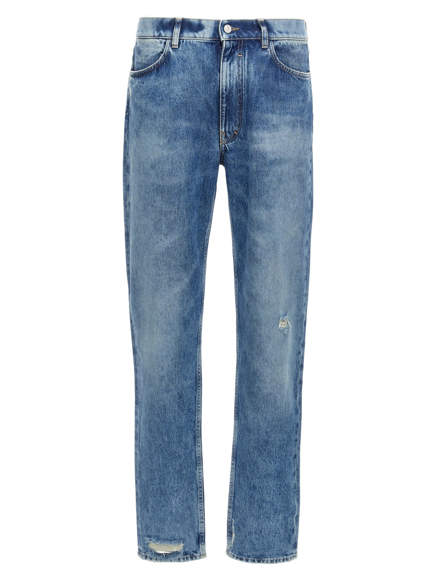 Jean Droit en Coton Bleu Silhouette Structurée Finition Raffinée Givenchy