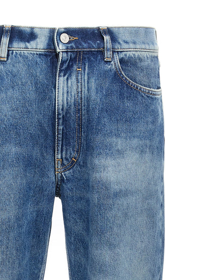 Jean Droit en Coton Bleu Silhouette Structurée Finition Raffinée Givenchy
