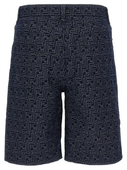 Pantalones cortos tipo bermudas Fendi de algodón azul