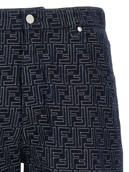Pantalones cortos tipo bermudas Fendi de algodón azul