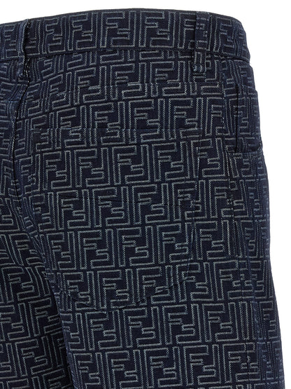 Pantalones cortos tipo bermudas Fendi de algodón azul