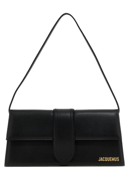 Sac à bandoulière en cuir noir Jacquemus modèle Le Bambino Long