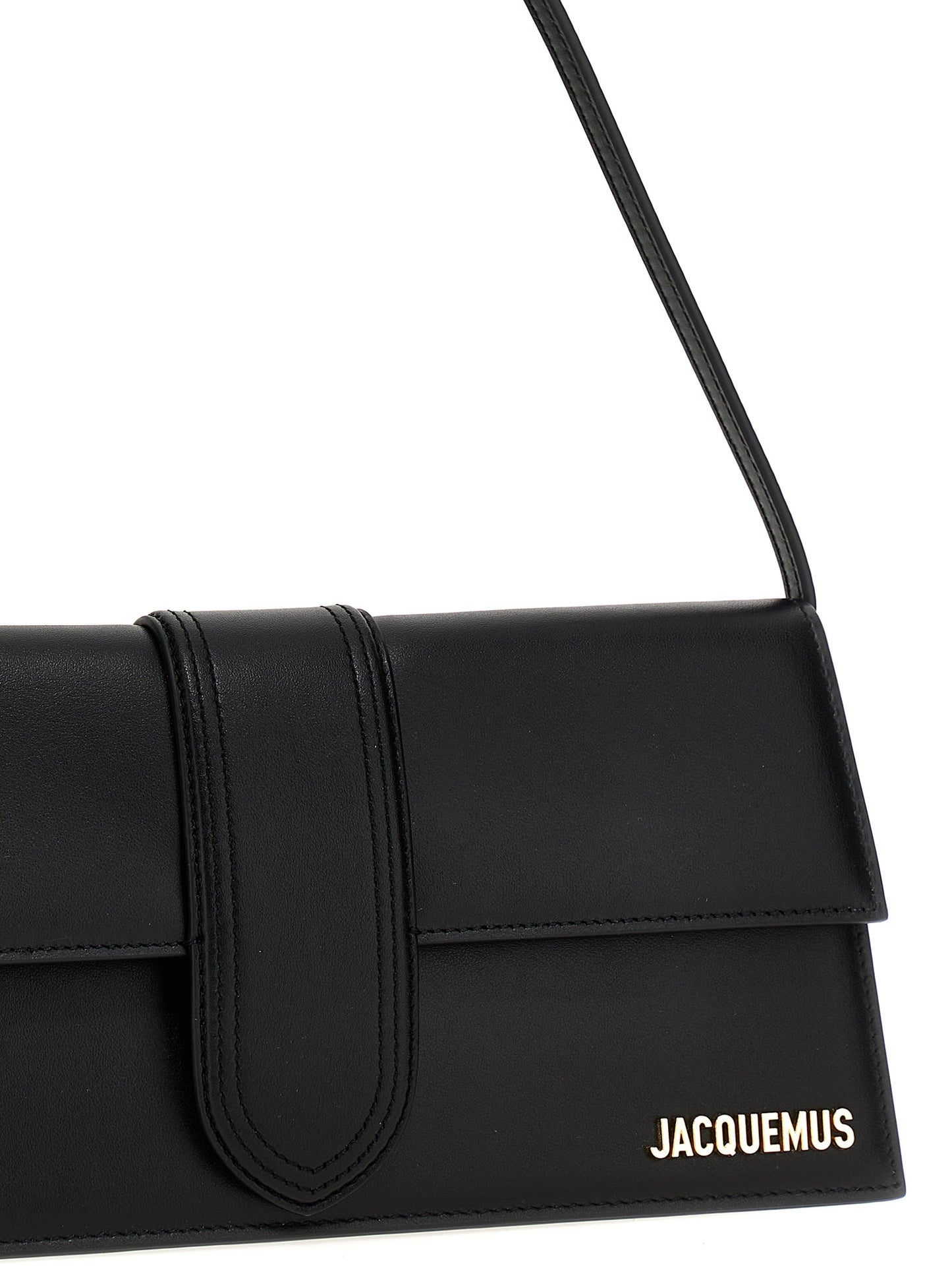 Sac à bandoulière en cuir noir Jacquemus modèle Le Bambino Long