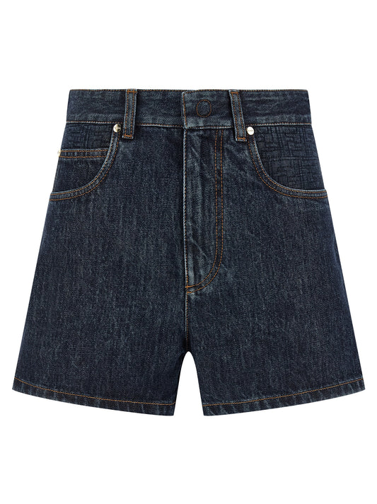 Pantalones cortos tipo bermudas Fendi de algodón azul