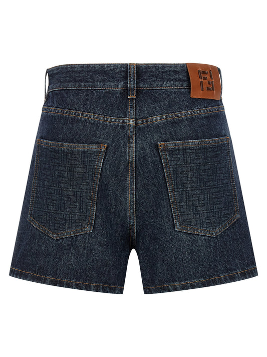 Pantalones cortos tipo bermudas Fendi de algodón azul