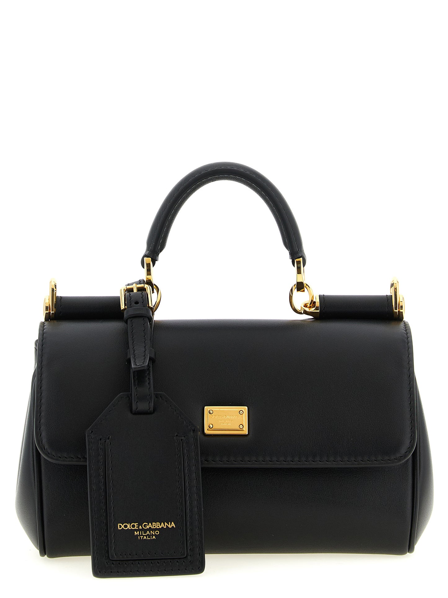 Bolso de piel de becerro negro Dolce & Gabbana