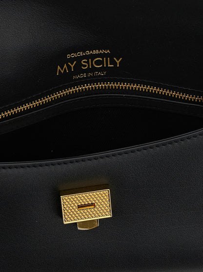 Bolso de piel de becerro negro Dolce & Gabbana