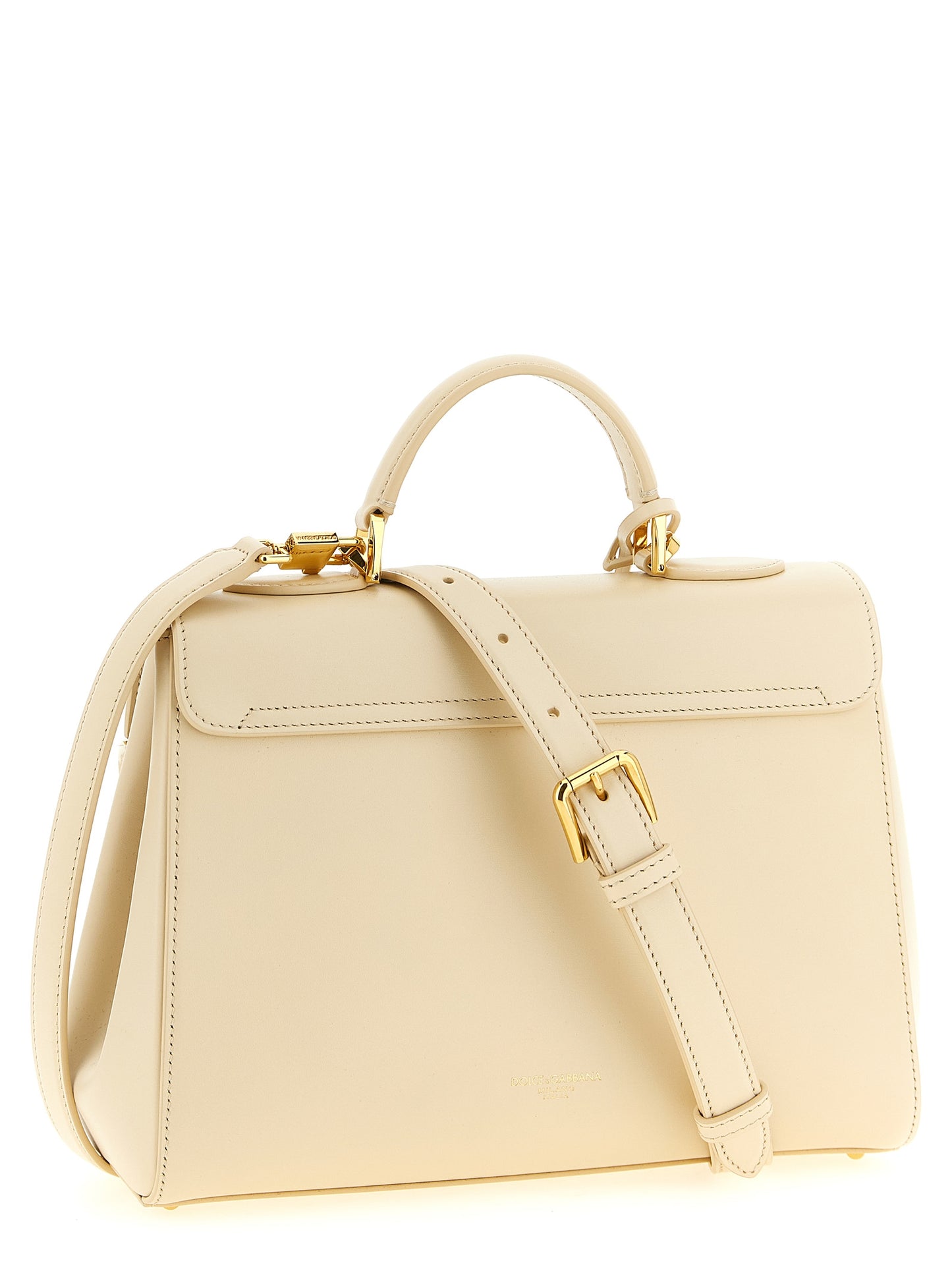 Bolso de mano Dolce & Gabbana de piel de cordero blanca