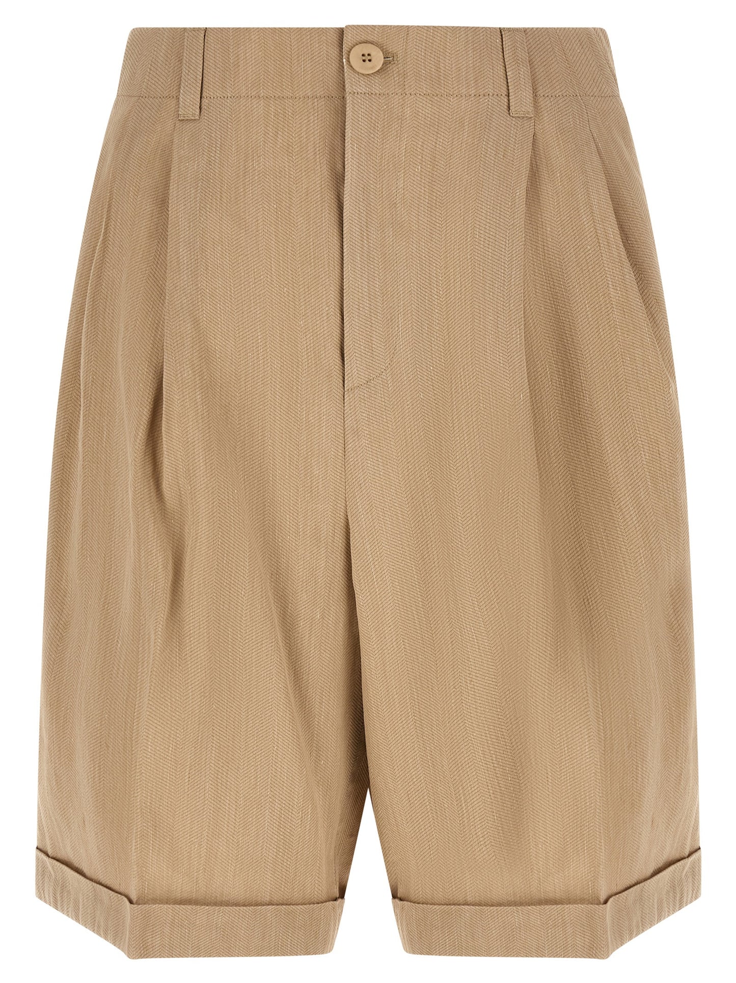 Jacquemus Pantalones Cortos Bermuda de Lino Beige