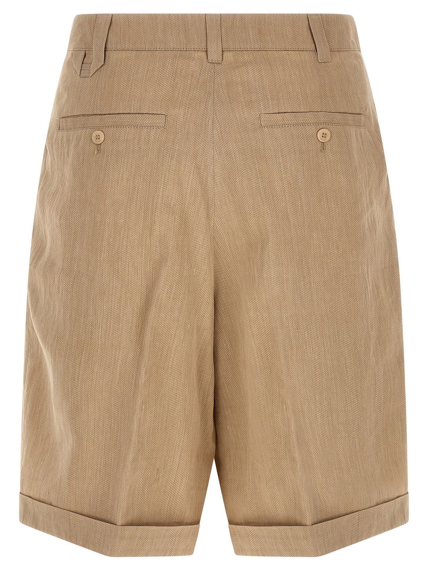 Jacquemus Pantalones Cortos Bermuda de Lino Beige