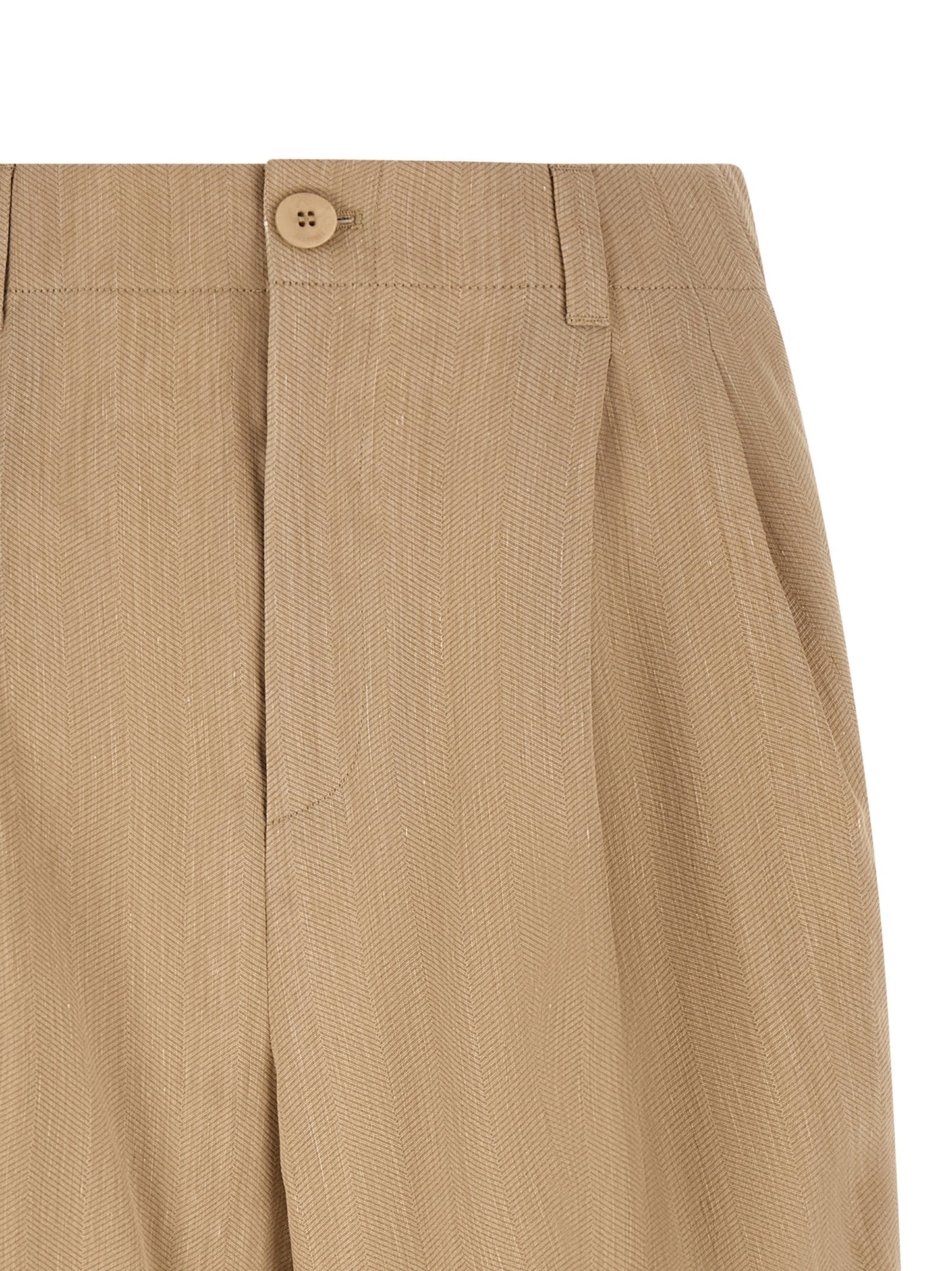 Jacquemus Pantalones Cortos Bermuda de Lino Beige