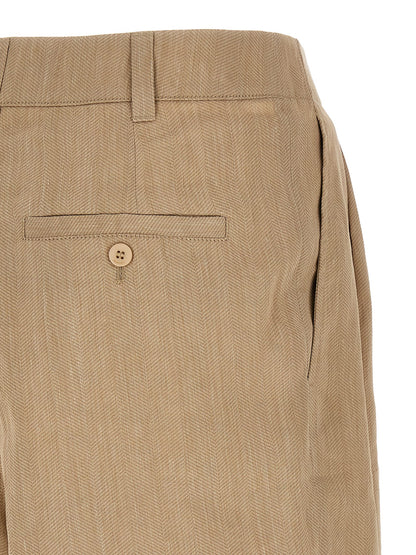 Jacquemus Pantalones Cortos Bermuda de Lino Beige