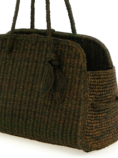 Bolso tote bicolor de rafia Jacquemus
