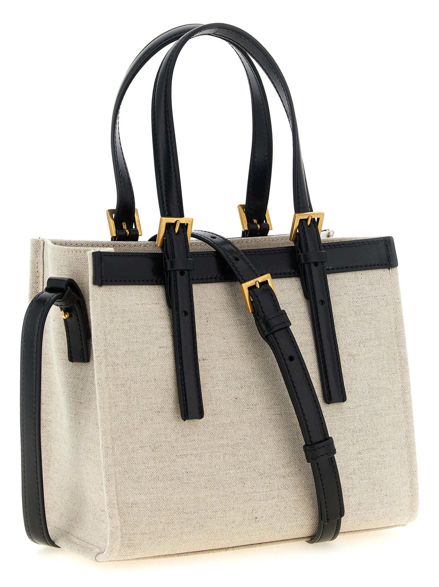 Bolso tote de lino beige Versace