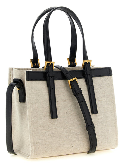 Bolso tote de lino beige Versace