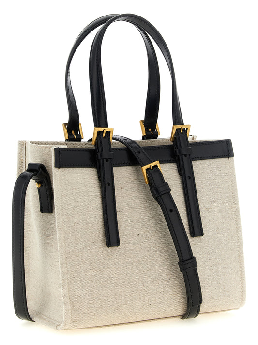 Bolso tote de lino beige Versace