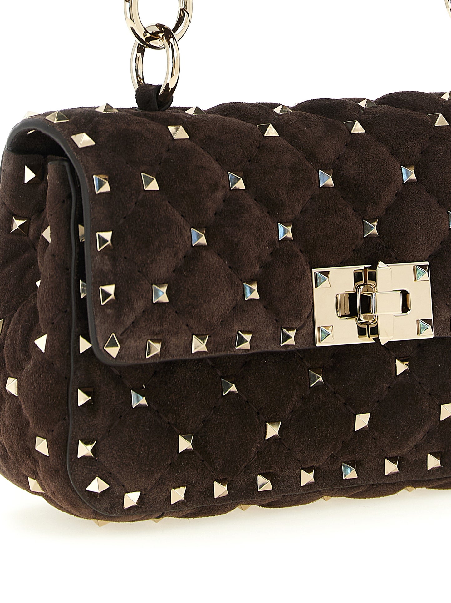 Bolso de Hombro Valentino Garavani de Piel de Becerro Marrón