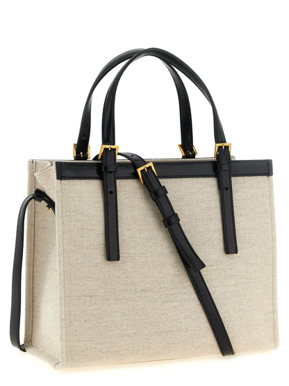 Bolso tote de cuero beige de Versace