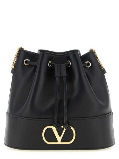Valentino Garavani Black Lambskin Shoulder Bag