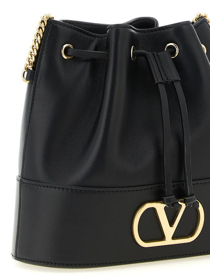 Valentino Garavani Black Lambskin Shoulder Bag