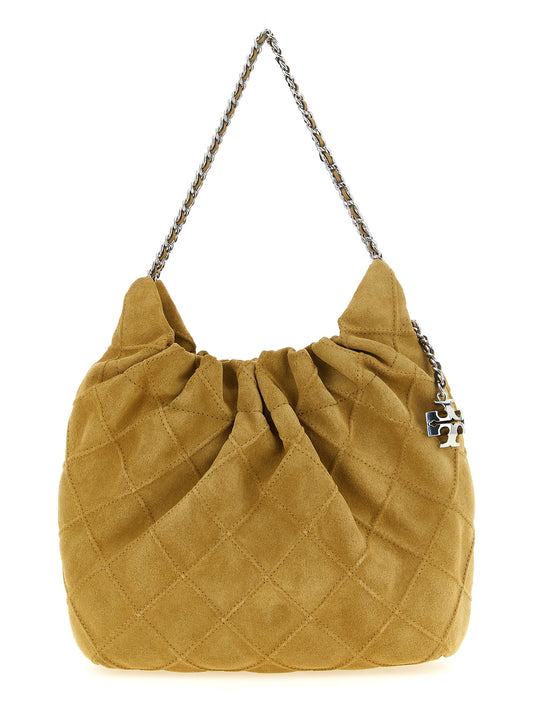 Bolso de hombro Tory Burch de piel de becerro beige