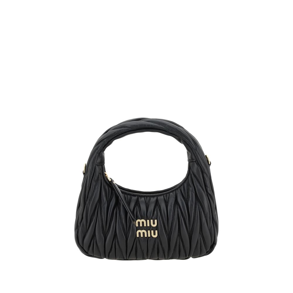 Bolso de mano Miu Miu negro de piel de cordero Ovis Aries Aries