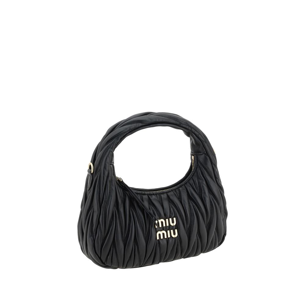 Bolso de mano Miu Miu negro de piel de cordero Ovis Aries Aries