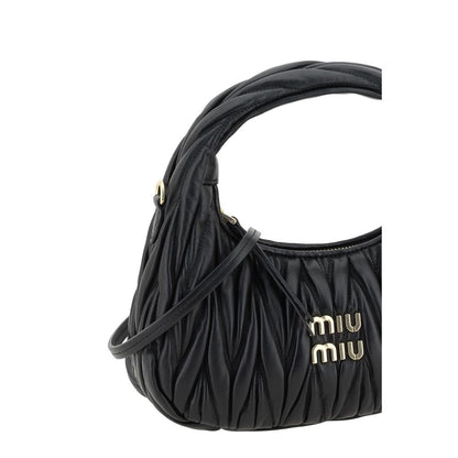 Bolso de mano Miu Miu negro de piel de cordero Ovis Aries Aries
