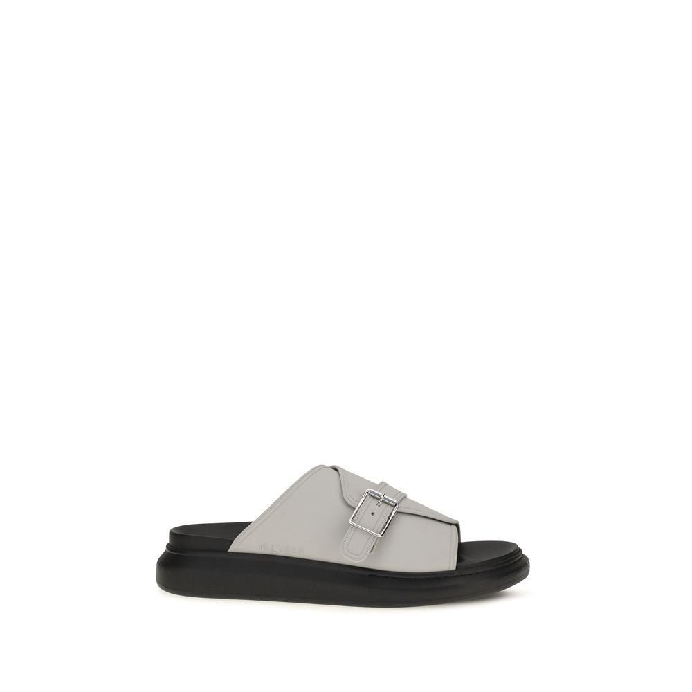 Alexander McQueen Sandalias Plataforma Bos Taurus Gris Hebilla Regulable