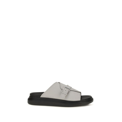 Alexander McQueen Sandalias Plataforma Bos Taurus Gris Hebilla Regulable