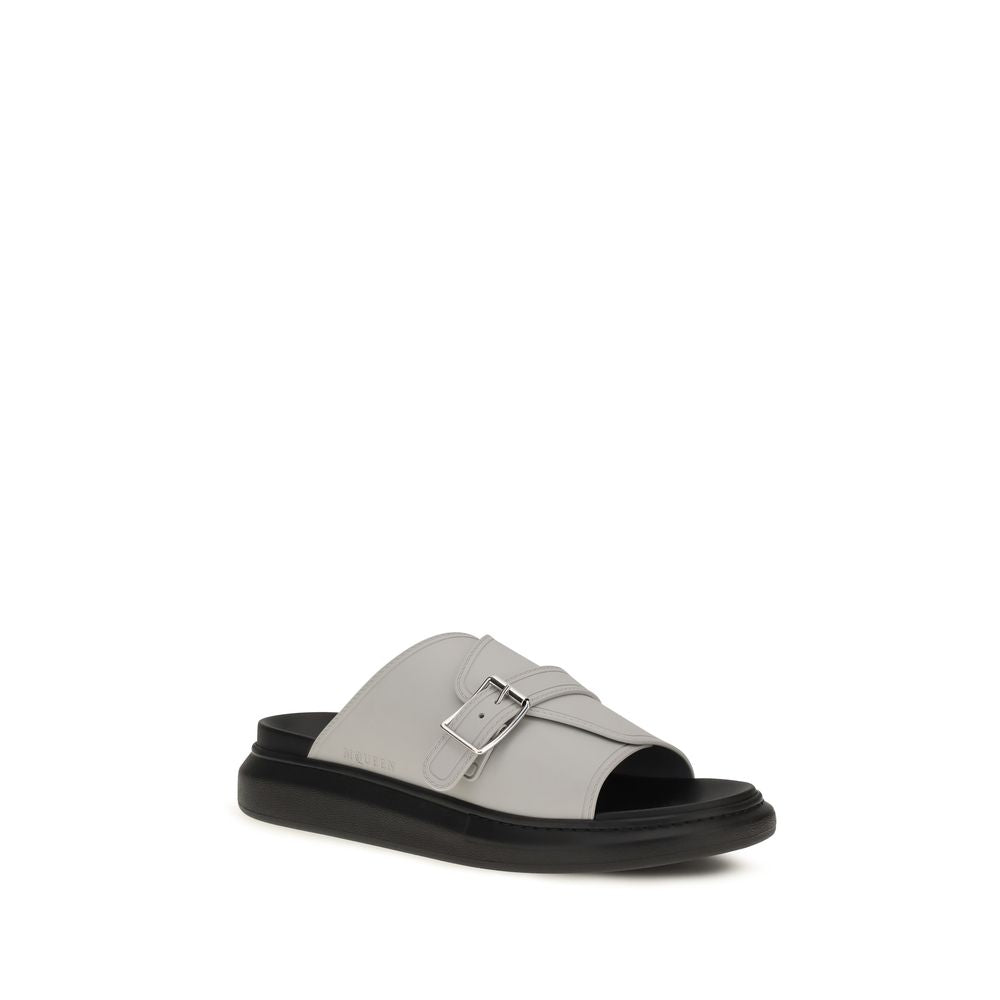 Alexander McQueen Sandalias Plataforma Bos Taurus Gris Hebilla Regulable