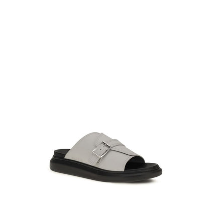 Alexander McQueen Sandalias Plataforma Bos Taurus Gris Hebilla Regulable