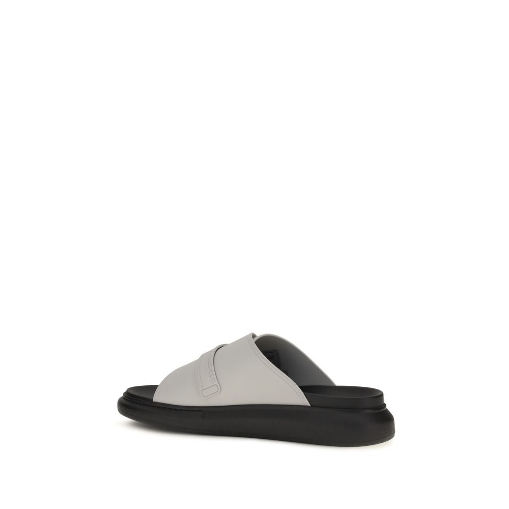 Alexander McQueen Sandalias Plataforma Bos Taurus Gris Hebilla Regulable