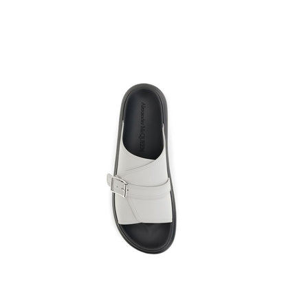 Alexander McQueen Sandalias Plataforma Bos Taurus Gris Hebilla Regulable