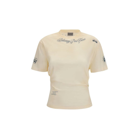 Camiseta de algodón beige Balenciaga