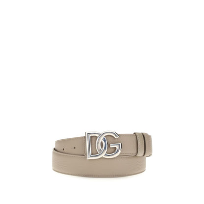 Dolce & Gabbana Ceinture classique en cuir de veau beige Bos Taurus