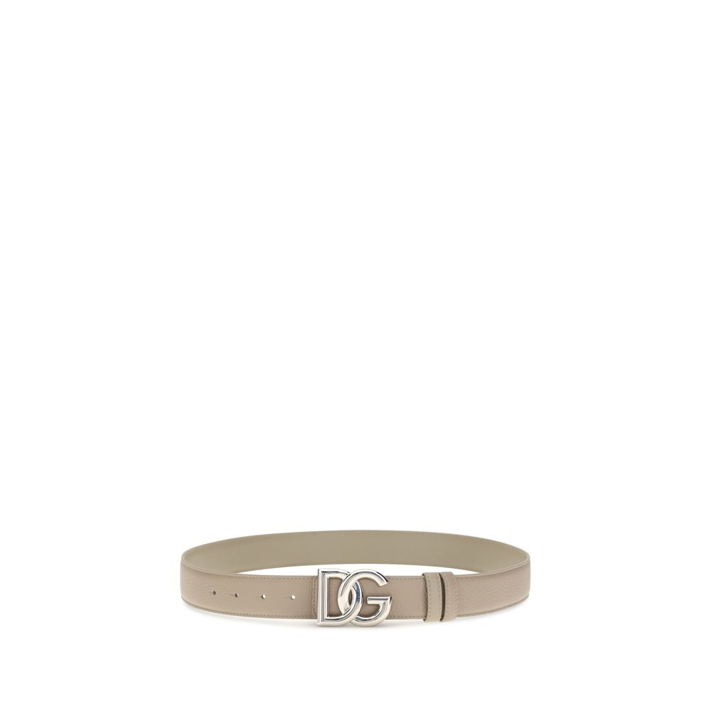 Dolce & Gabbana Ceinture classique en cuir de veau beige Bos Taurus