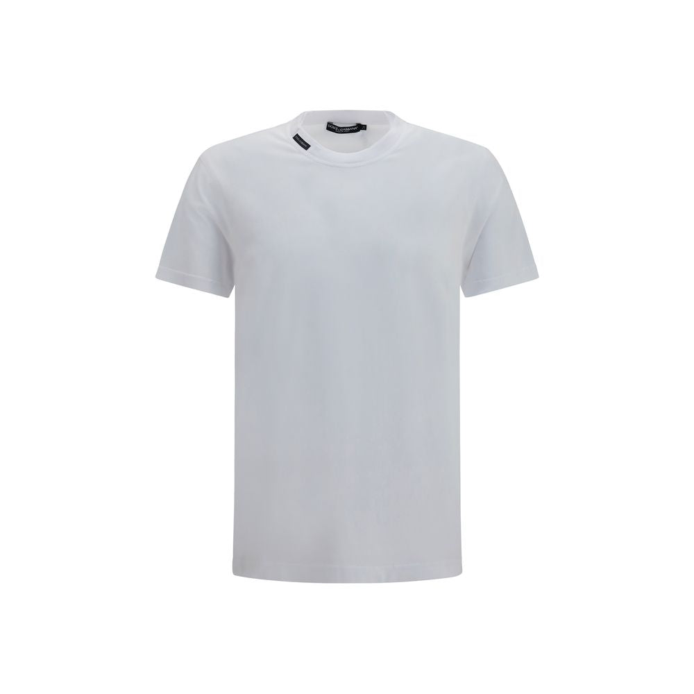T-shirt blanc en coton à la silhouette classique et à la coupe regular Dolce & Gabbana
