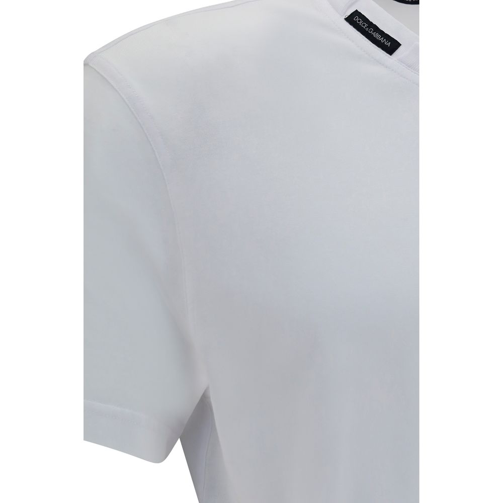 T-shirt blanc en coton à la silhouette classique et à la coupe regular Dolce & Gabbana