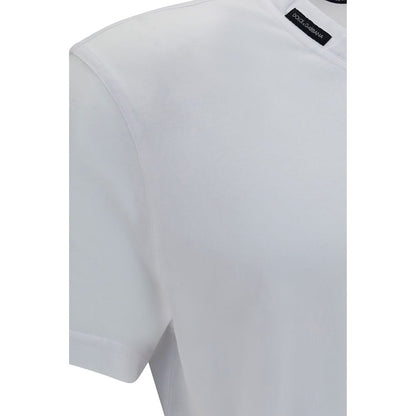 T-shirt blanc en coton à la silhouette classique et à la coupe regular Dolce & Gabbana