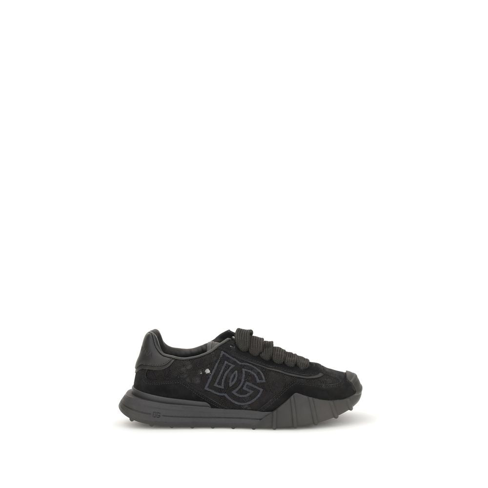Dolce & Gabbana Black Calfskin Chunky Sneakers Bos Taurus Model