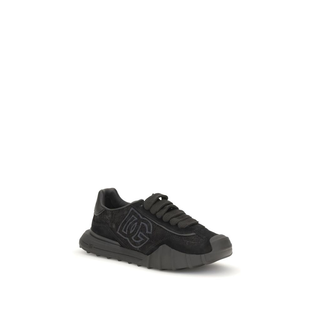 Dolce & Gabbana Black Calfskin Chunky Sneakers Bos Taurus Model