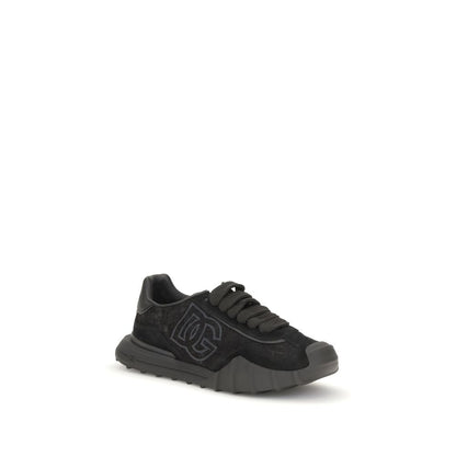 Dolce & Gabbana Black Calfskin Chunky Sneakers Bos Taurus Model