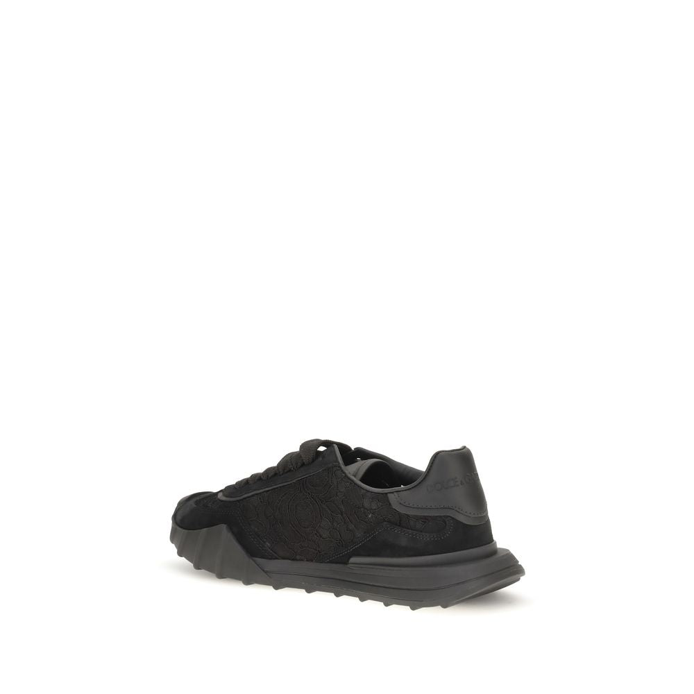 Dolce & Gabbana Black Calfskin Chunky Sneakers Bos Taurus Model