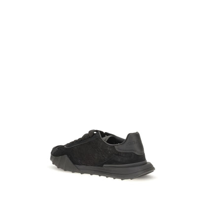 Dolce & Gabbana Black Calfskin Chunky Sneakers Bos Taurus Model