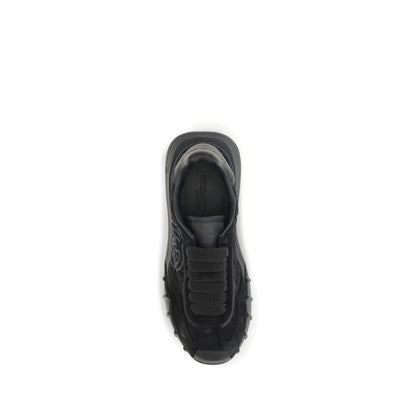 Dolce & Gabbana Black Calfskin Chunky Sneakers Bos Taurus Model
