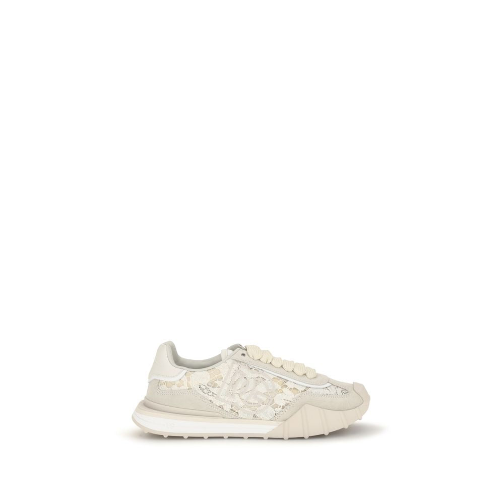 Baskets Bos Taurus en cuir de veau beige Dolce & Gabbana