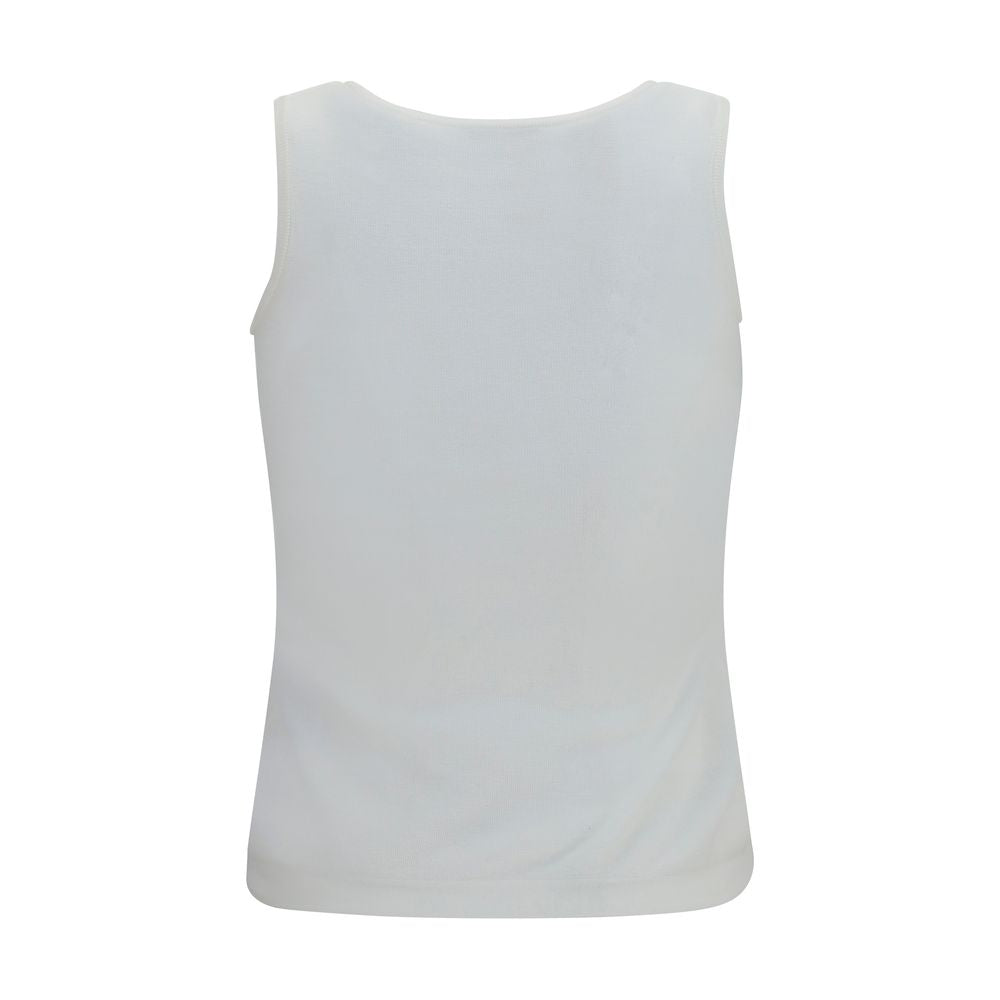 Camisetas sin mangas de algodón blancas Balenciaga