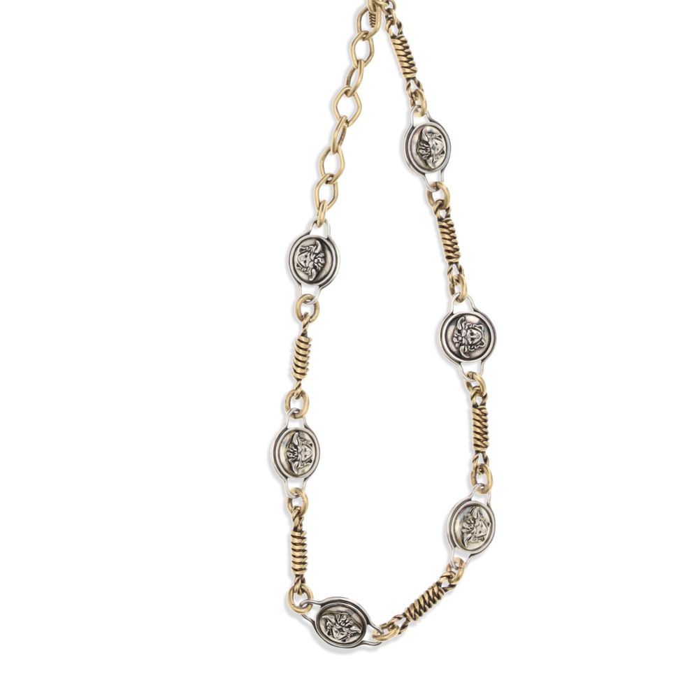 Collar de plata y latón de Versace